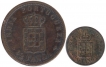 Two Coins of Copper Half and 1/12 Tangas of Portuguese India of Goa.