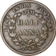 Copper half Anna of East India Company of Calcutta mint of 1845 year.