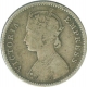 Silver Quarter Rupee of Victoria Empress of Calcutta Mint of 1884.