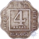 Cupro Nickle Four Annas of King George V of Calcutta Mint of 1920.