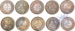 Bronze Half Pice of King George V, George V of Calcutta  Mint of 1921,1924,1926,1928,1930,1931,1932,1933,1935,1936.