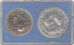 Proof Set of Two Coins of 10 Rupees and 50 Rupees of Bombay Mint of the year 1975.