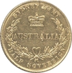 Gold 1/2 sovereign of Australia of Victoria of Sydney mint.