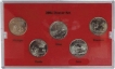 Proof Set of five coins of Nickel Quarter Dollars of USA States of 2004 Denver mint Set.