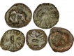 Lot of five Lead and Copper Unit of Chudasama Dynasty.