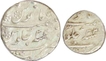 Set of Silver Rupee & Half Rupee of Aurangzeb Alamgir of Surat. 