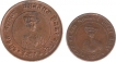 Copper Half and Quarter  anna of Indore Mint of  Yashwant rao.