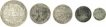 Set of Siver 5 Different Rupees of Fettah Singh of Mewar.