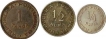 Set of Cupro Nickel and Bronze of Three Different Denominations of Goa of India Portuguese.