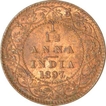 Copper One Twelfth Anna of Victoria Empress of Calcutta Mint of 1897.