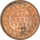 Copper One Quarter Anna of King Edward VII of Calcutta mint of 1905.