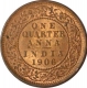 Copper One Quarter Anna of King Edward VII of Calcutta mint of 1906. 