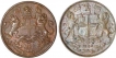 Lot of Two Copper Quarter Anna  of East India Company of Calcutta and England Mint.