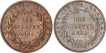 Lot of Two Copper Quarter Anna  of East India Company of Calcutta and England Mint.