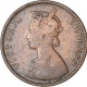 Copper Half Anna of Victoria Empress  of Bombay Mint of 1877.