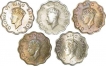 Set of Five Coins of Brass Nickel and Cupro Nickel One Anna of King George VI of Calcutta Mint.