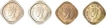 lot of Four Cupro Nickel And Nickel Brass Two Annas  of King George VI of Calcutta Mint.