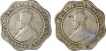 Lot of Two Cupro Nickel Four Annas of King George V of Calcutta Mint and Bombay Mint of 1920.