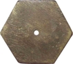 Hexagon Shape Brass Token of Sub Treasury of Kolaras.