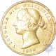 Gold Half  Sovereign of Australia of  Victoria Queen of Sydney mint 1858.