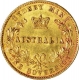 Gold Sovereign Of Sydney Mint Of Victoria Queen In 1864.