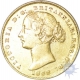 Gold One Sovereign of Australia of Queen Victoria of Sydney mint.