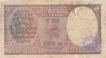 Bank note of 2 Rupees of King George VI.