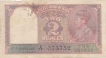 Bank note of 2 Rupees of King George VI.