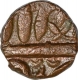 Copper Quarter Dam Coin of Akbar of Burhanpur Mint.