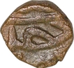 Copper One Eighth Dam Coin of Akbar of hissar mint.