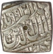 Silver Square Rupee Coin of Akbar of Urdu Zafar Qarin Mint.