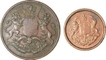 Copper Quarter Anna and One Twelfth Anna Coin of Bombay Presidency.