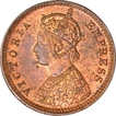 Copper One Twelfth Anna Coin of Victoria Empress of Calcutta Mint of 1901.