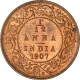 Bronze One Twelfth Anna Coin of King Edward VII of Calcutta Mint of 1907.