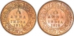 Bronze One Twelfth Anna Coins of King George V of Calcutta Mint.