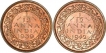 Bronze One Twelfth Anna Coins of King George VI of Bombay and Calcutta Mint.