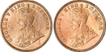 Bronze Quarter Anna Coins of King George V of  Calcutta Mint.