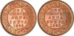 Bronze One Quarter Anna Coins of King George V of Calcutta Mint.