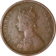 Copper Half Anna Coin of Victoria Queen of Madras Mint of 1862.