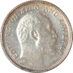 Silver Quarter Rupee Coin  of King Edward  VII of Calcutta Mint of 1908.