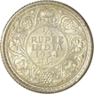 Silver Quarter  Rupee Coin of  King George V of Calcutta Mint of 1934.