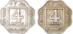 Cupro Nickel Four Annas Coin of Calcutta and Bombay Mint of 1920.