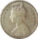 Silver One Rupee Coin of Victoria Queen of Bombay Mint of 1862.