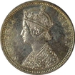 Silver One Rupee Coin of Victoria Queen of Calcutta Mint of 1874.