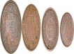 Copper Coins of Victoria Queen of Calcutta and Madras and Bombay of 1862.