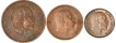 Bronze Coins of King Edward VII of Calcutta Mint of 1910.