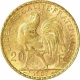 Gold Twenty Francs Coin of France of 1907.