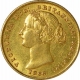 Gold Sovereign Coin of Australia of Queen Victoria of Sydney mint.