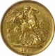 Gold One Sovereign Coin of Australia of Queen Victoria of Sydney Mint of 1884.