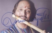 Autograph of Ronu Majumdar of Indian flautist in the Hindustani Classical Music tradition.